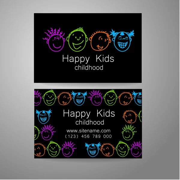 Mutlu çocuklar logosu — Stok Vektör