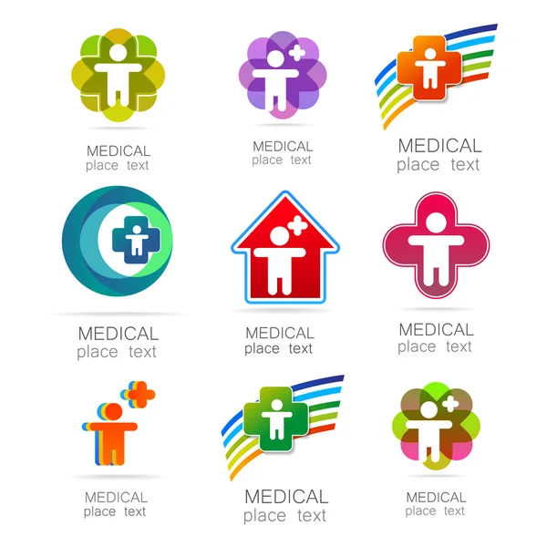 Conjunto de logotipo médico —  Vetores de Stock
