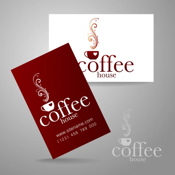 Tarjeta del logotipo del café — Vector de stock