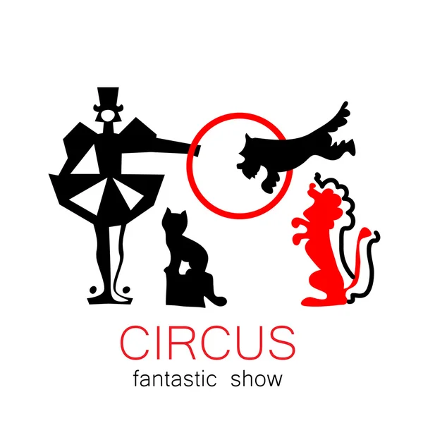 Spectacle de cirque logo rétro — Image vectorielle