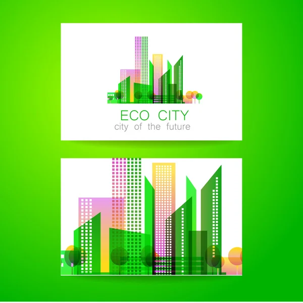 Logo eco city — Vector de stock