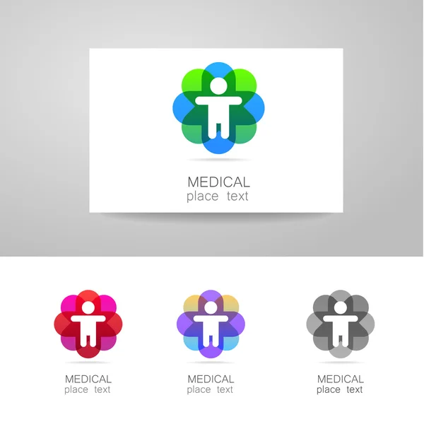 Conjunto de logotipo médico — Vetor de Stock