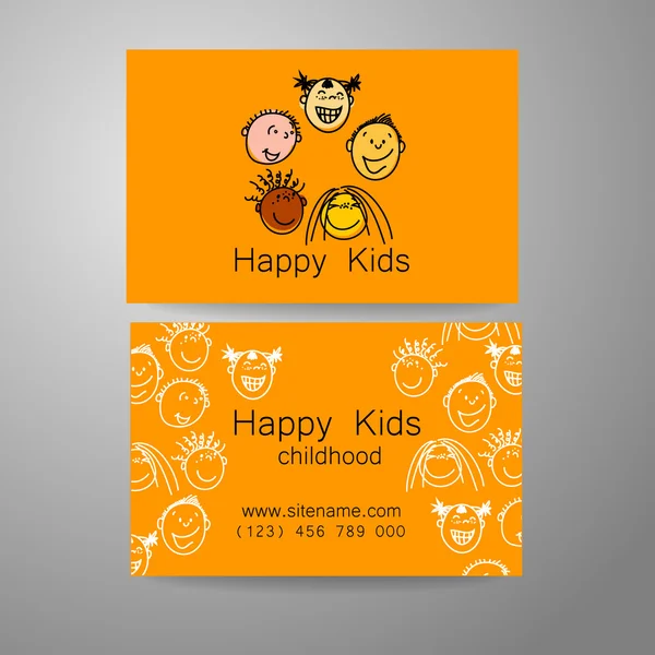 Logotipo feliz de los niños — Vector de stock