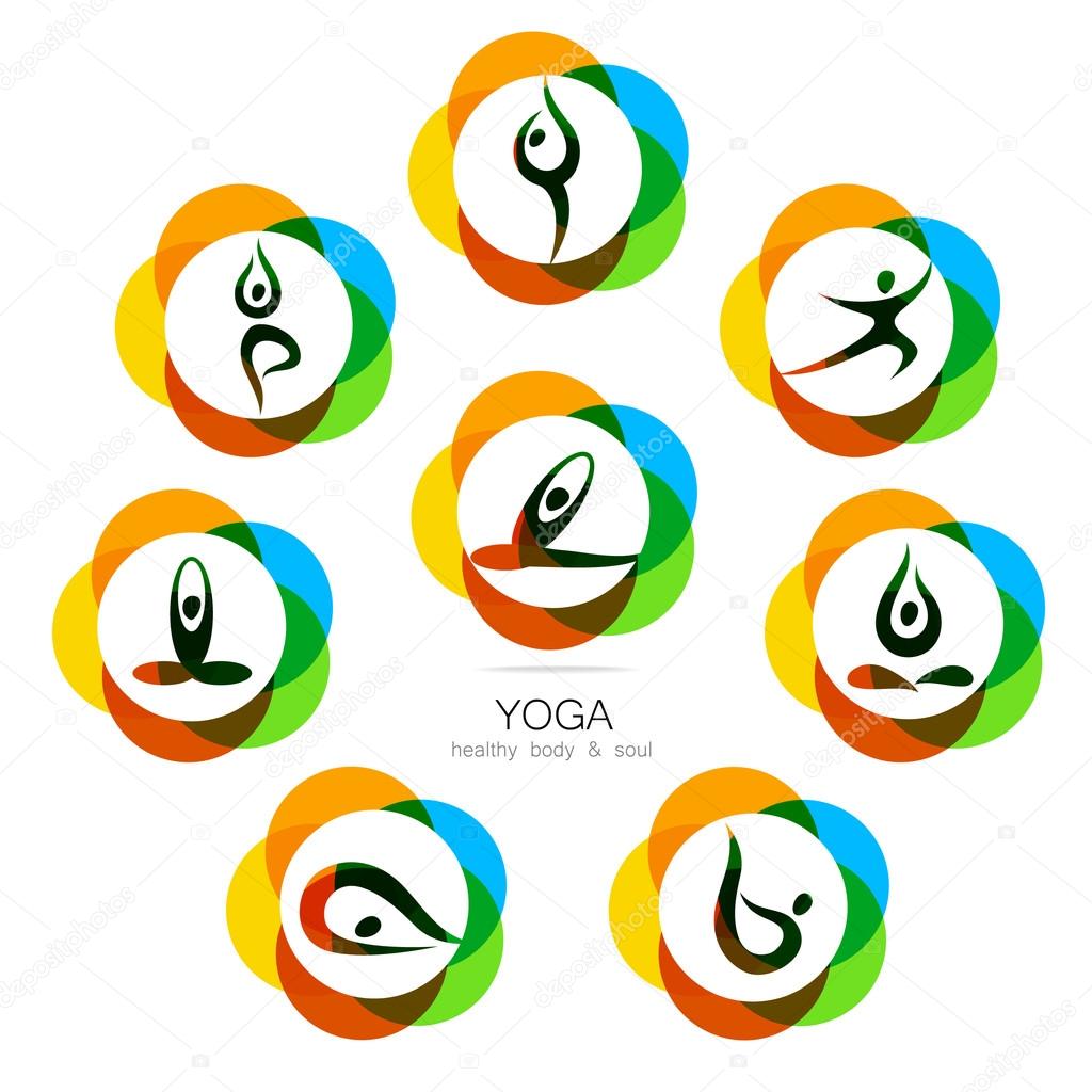 yoga logo set