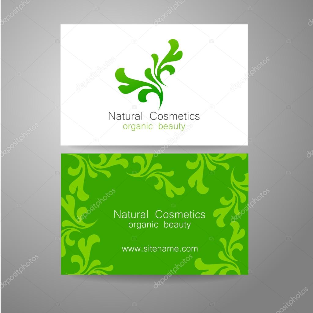 Natural Cosmetics - logo. The concept of corporate identity. Template design for organic bio cosmetics.