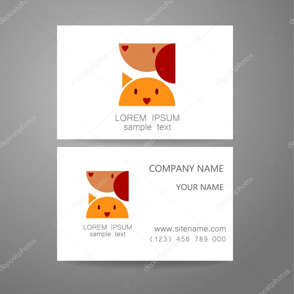 Veterinary - template logo. The idea of the logo for the veterinary service, pharmacy, hospital, center care, shelter animals. Branded business card.