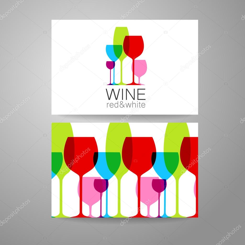 Wine - logo. Template Concept of corporate identity for the wine shop, bar, production. Business card.