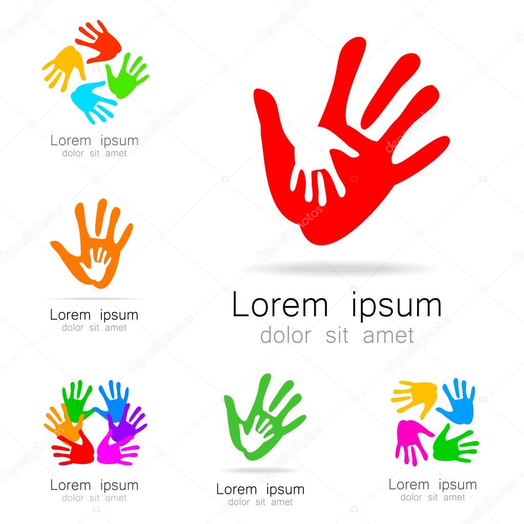 Hands - a collection of logo templates. Design Ideas for team logo, companies, organizations, foundations, social project, unions and others.