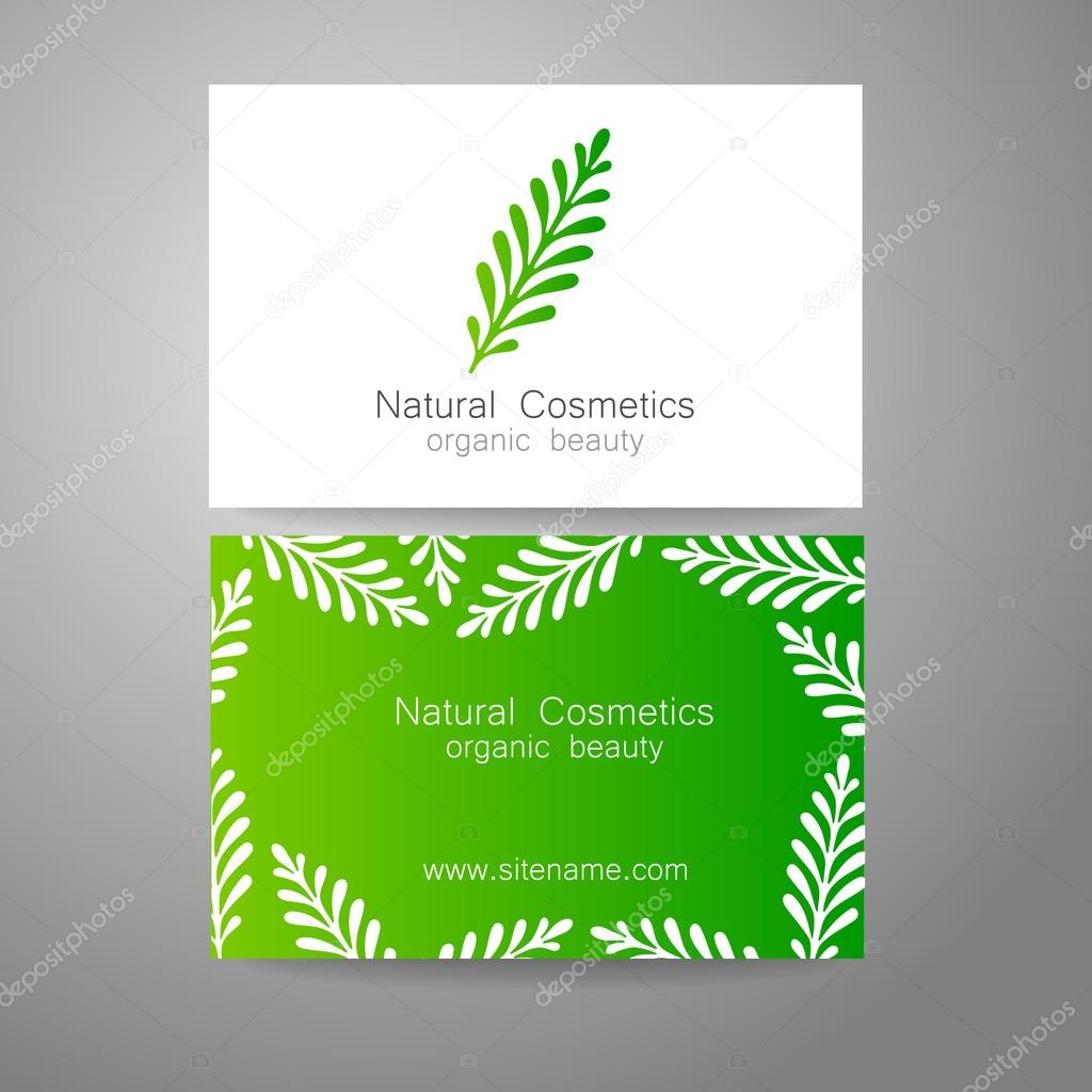 Natural Cosmetics - logo. The concept of corporate identity. Template design for organic bio cosmetics.