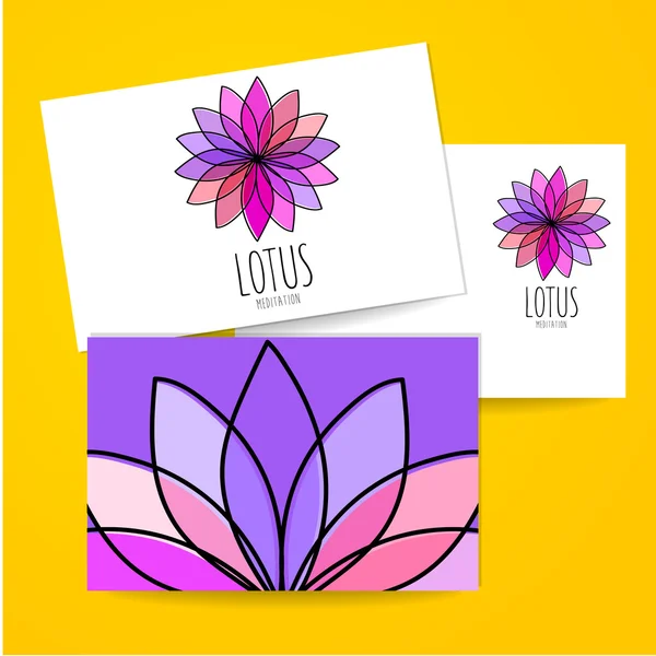 Lotus Meditation Logo Zeichen — Stockvektor
