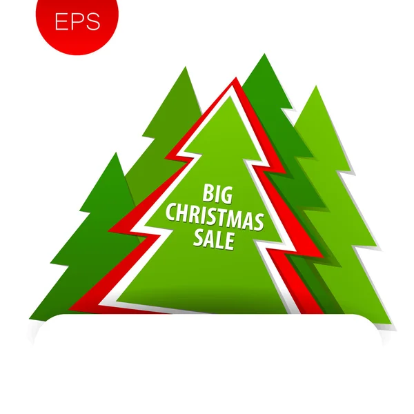 Nagy eladó karácsonyfa — Stock Vector