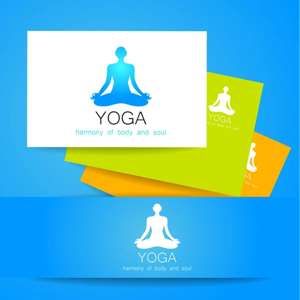 Yoga-konceptet. Vector mall logotyp och företagsidentitet. — Stock vektor
