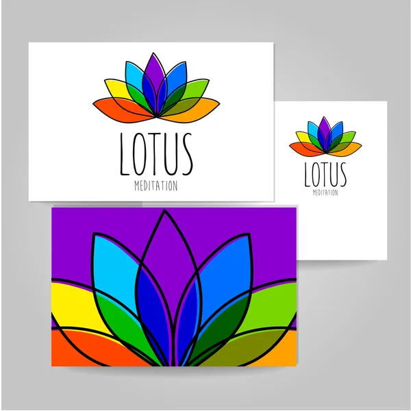 Lotus Meditation - sign design template — Stock Vector