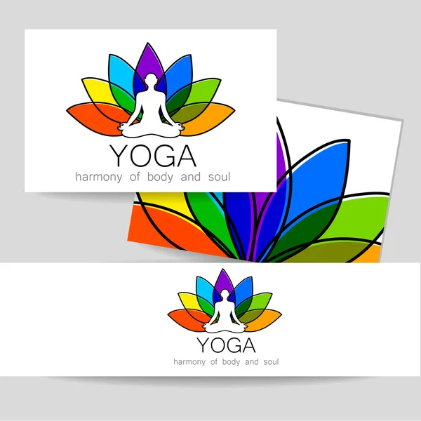 Logo lotos yoga — Vettoriale Stock