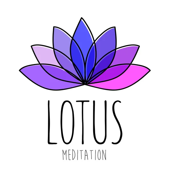 Logotipo de meditação de lótus sinal — Vetor de Stock