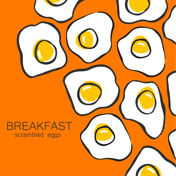 Breakfast scrambled eggs — Stock Vector