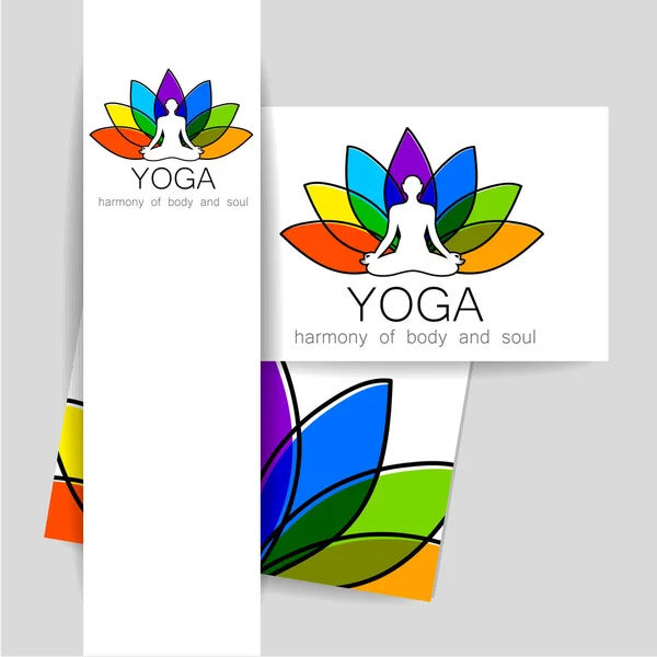 Lotos yoga logo — Stock Vector