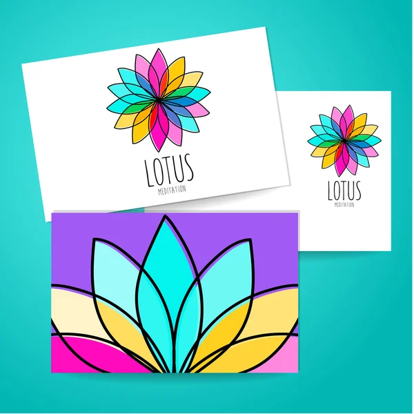 Lotus meditation logo sign — Stock Vector