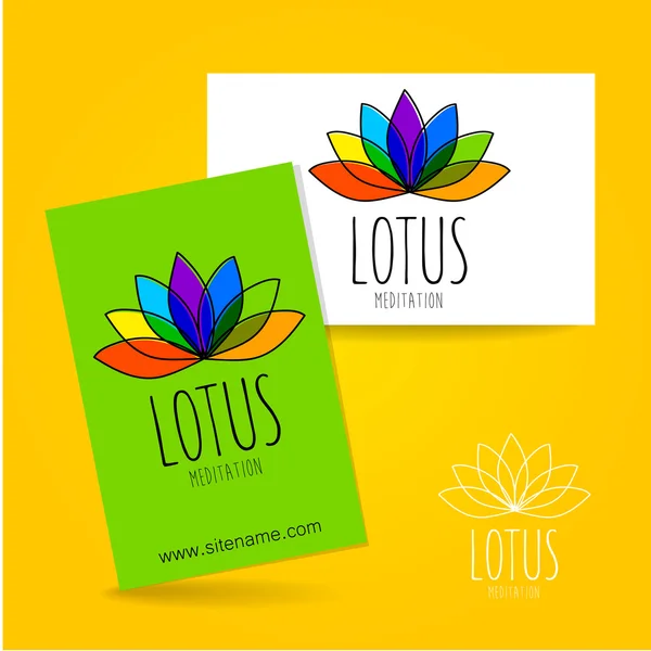 Lotus meditasyon logo işareti — Stok Vektör