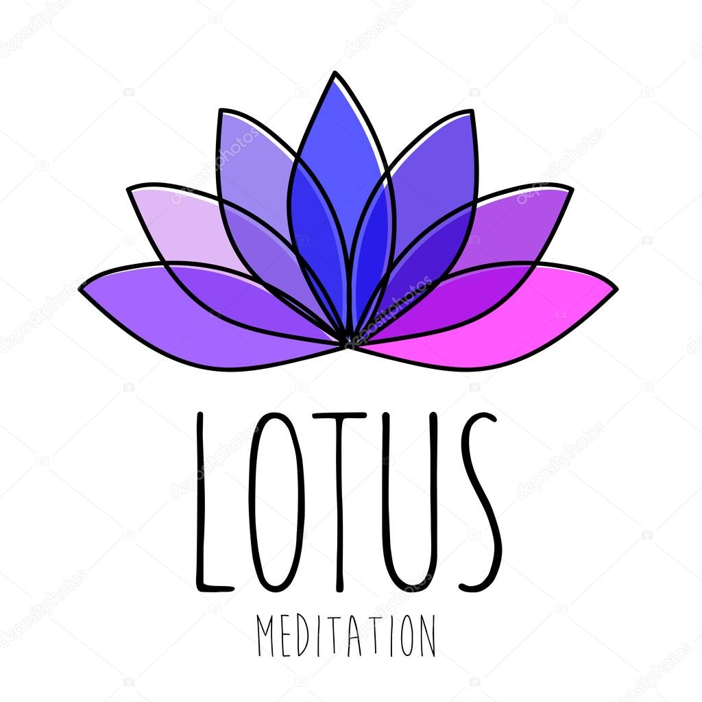 Lotus Meditation - sign design template. Logo meditation room, yoga studio, a spa center etc..