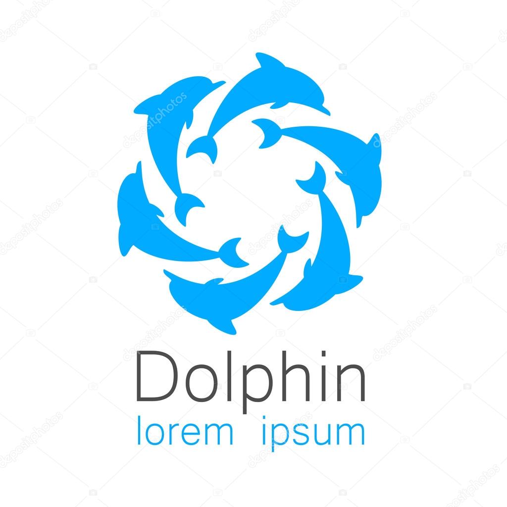 Dolphin. Template design of logo for the company. Corporate Identity.