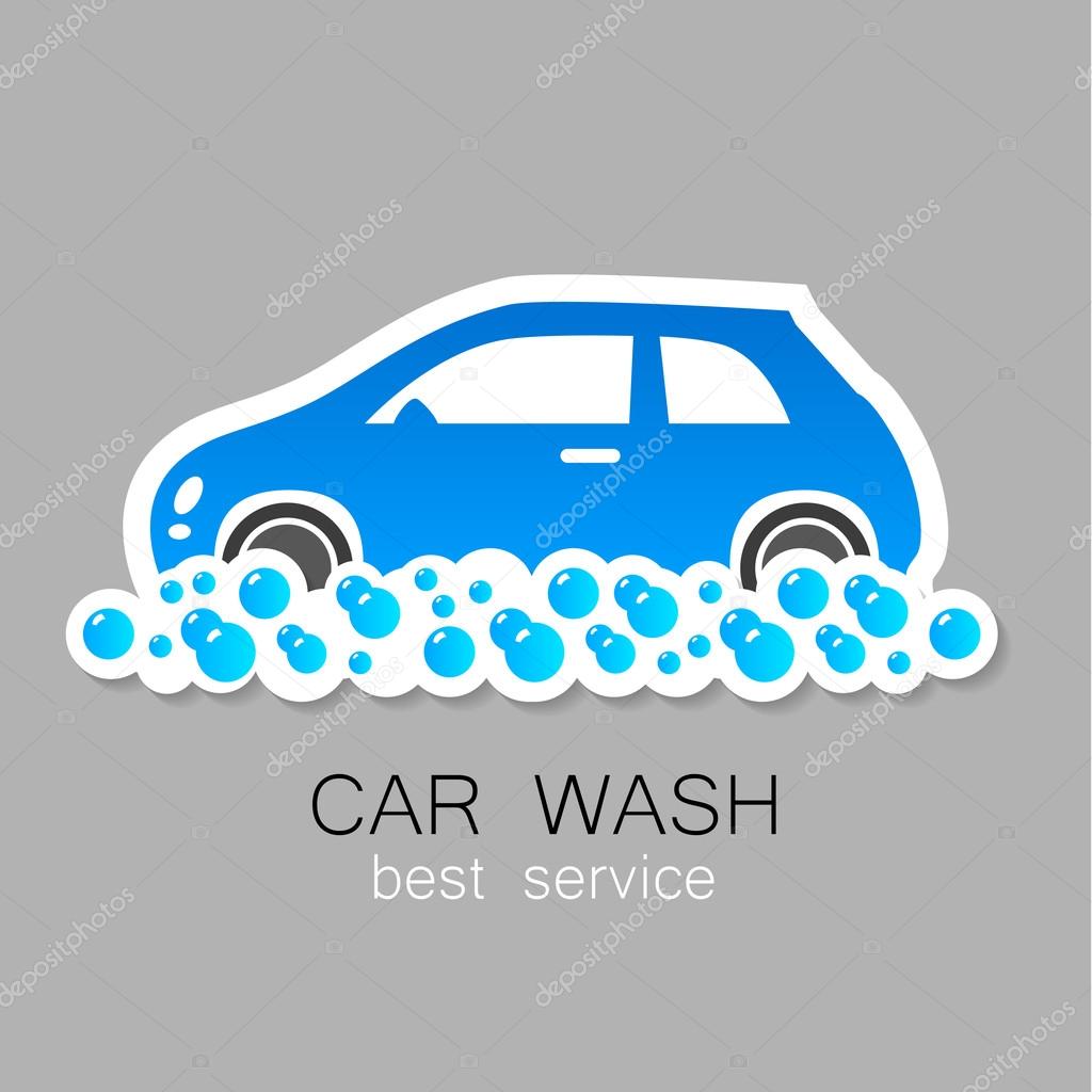 Car wash - vector sign. Template design for logos, icons, stickers carwash.