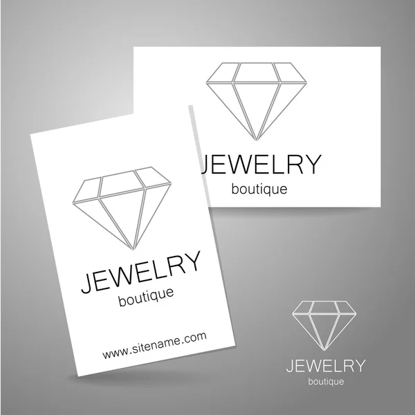 Jewelry boutique sign logo — Stock Vector