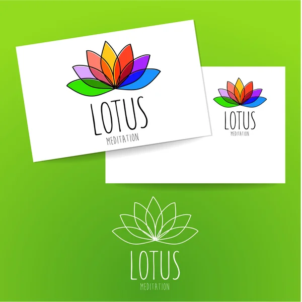 Lotus meditatie logo teken — Stockvector