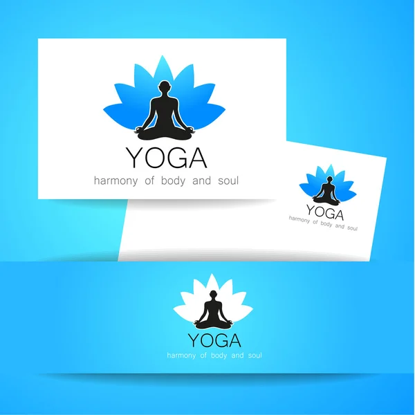 Logo lotos yoga — Vector de stock