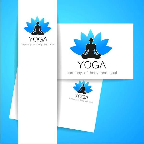 Lotos yoga logo — Stock Vector