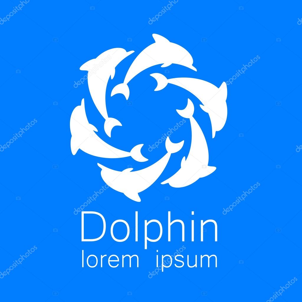 Dolphin. Template design of logo for the company. Corporate Identity.