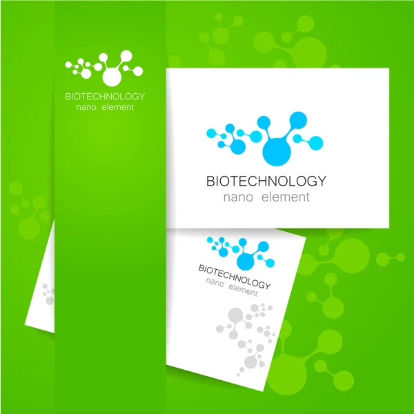 Biotecnología logo vector — Vector de stock