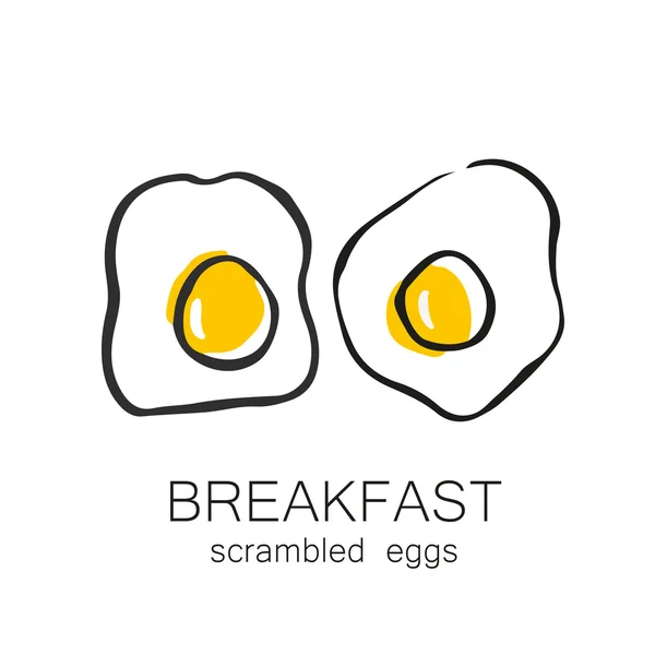 Breakfast scrambled eggs — Stock Vector