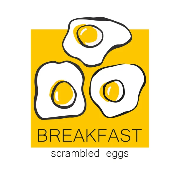 Breakfast scrambled eggs — Stock Vector