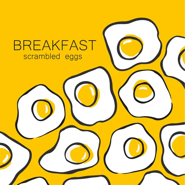 Breakfast scrambled eggs — Stock Vector