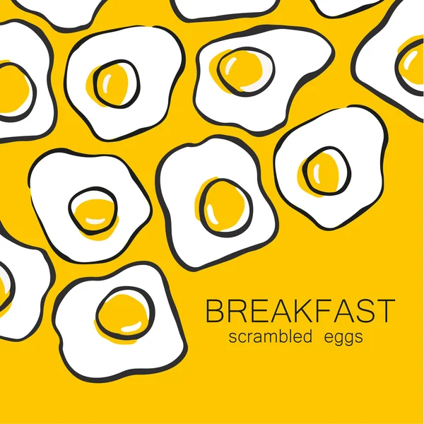 Breakfast scrambled eggs — Stock Vector