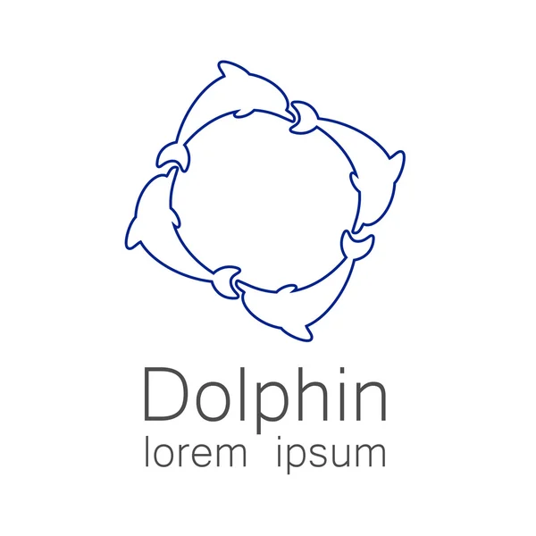 Dolfijn logo vector — Stockvector