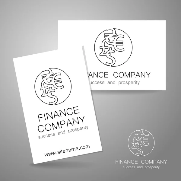 Compañía financiera dólar euro signo logo — Vector de stock