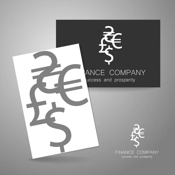 Compañía financiera dólar euro signo logo — Vector de stock