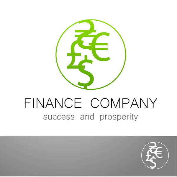 Compañía financiera dólar euro signo logo — Vector de stock