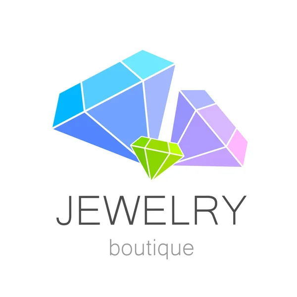 Jewelry boutique sign logo — Stock Vector