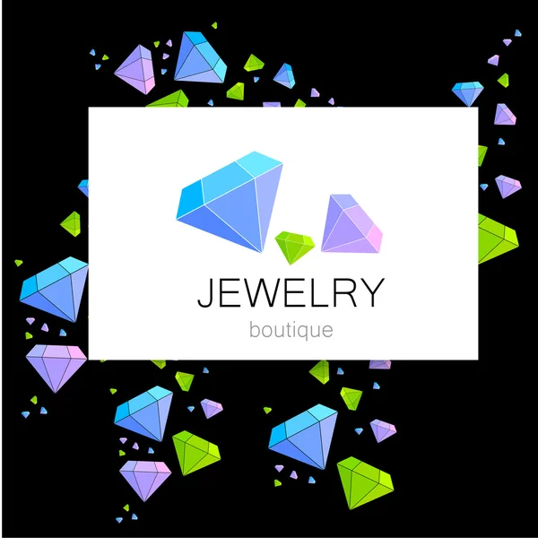 Jewelry boutique sign logo — Stock Vector