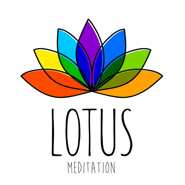 Signo del logotipo de la meditación de loto — Vector de stock