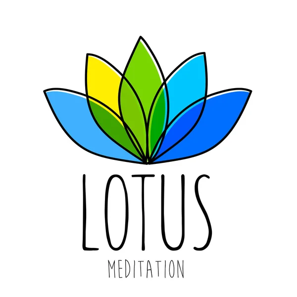 Знак логотипу лотосової медитації — стоковий вектор