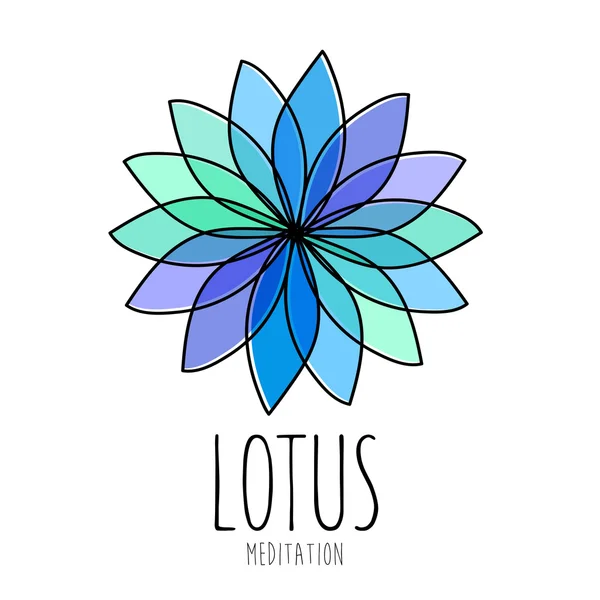 Signo del logotipo de la meditación de loto — Vector de stock