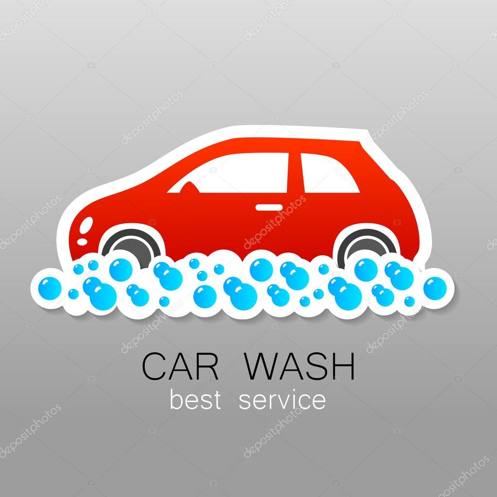 Car wash - vector sign. Template design for logos, icons, stickers carwash.