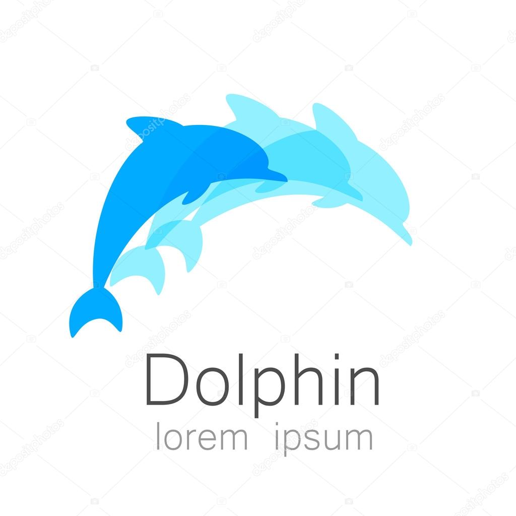 Dolphin. Template design of logo for the company. Corporate Identity.