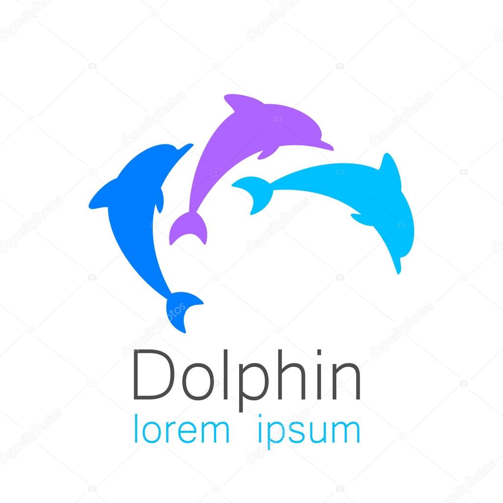Dolphin. Template design of logo for the company. Corporate Identity.