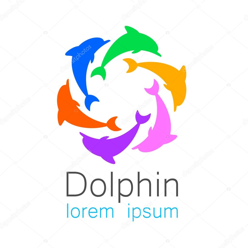Dolphin. Template design of logo for the company. Corporate Identity.