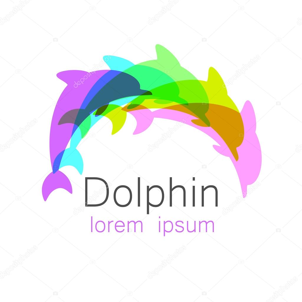 Dolphin. Template design of logo for the company. Corporate Identity.
